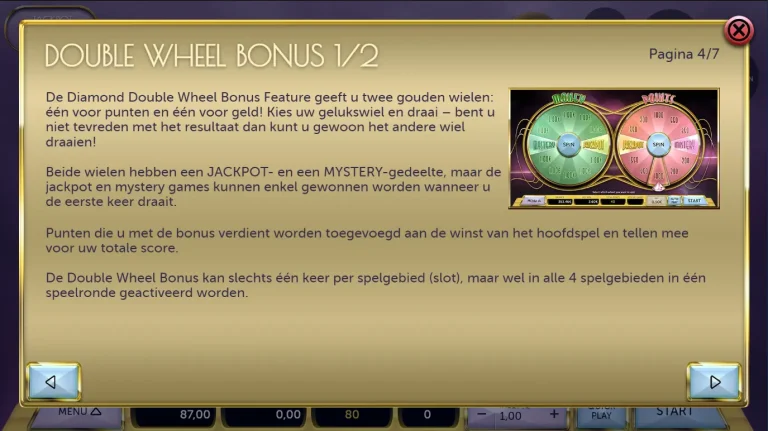 Explaining the bonus system in Diamond Double Wheel.