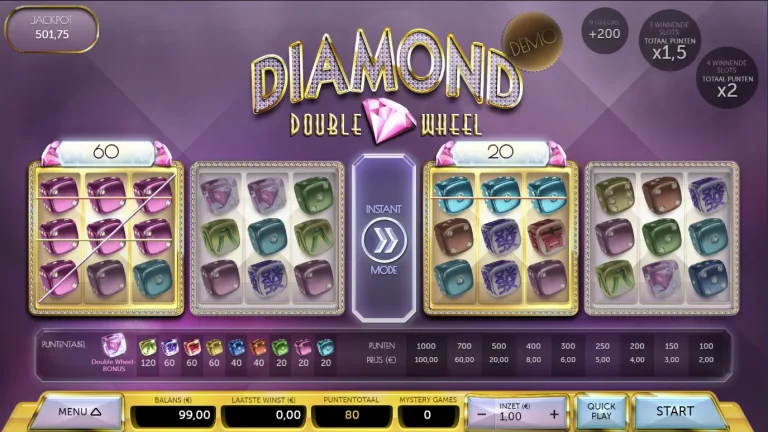 Gameplay of Diamond Double Wheel from Air Dice.