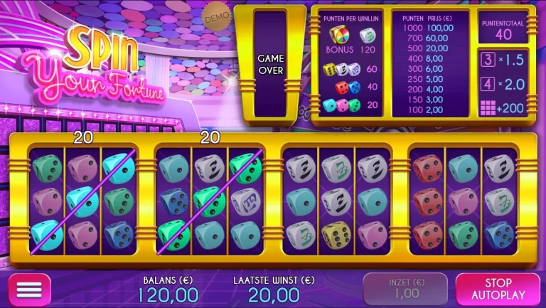 Gameplay of Spin Your Fortune from Air Dice.