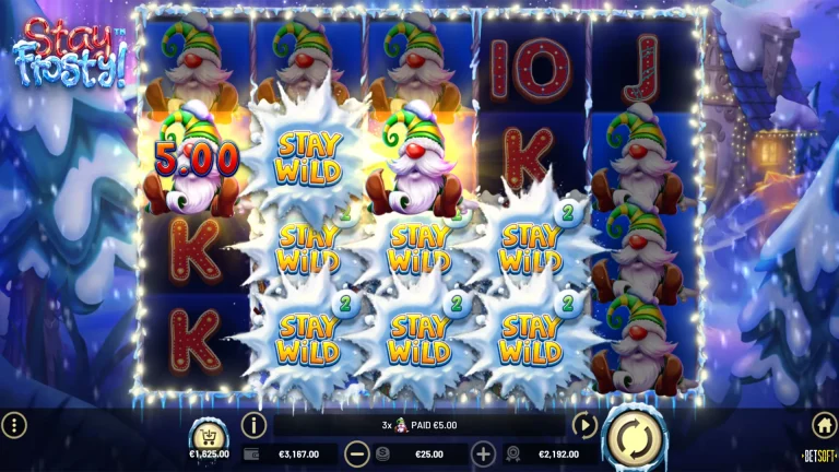 Gameplay of Stay Frosty from Betsoft.