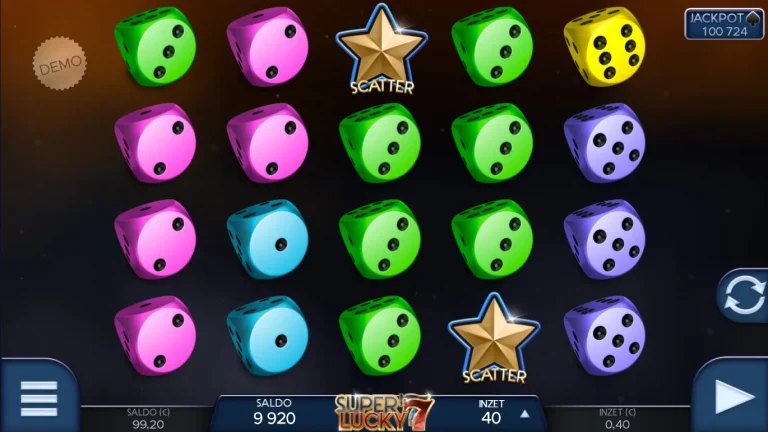 Gameplay of Super Lucky 7 from Air Dice.