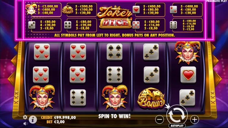 Gameplay of Joker's Jewel Dice.