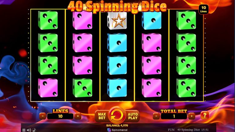 Gameplay of 40 Spinning Dice.