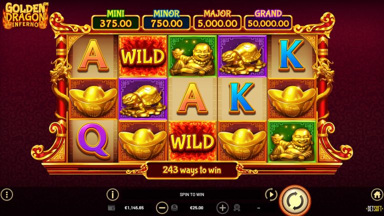 Gameplay of Golden Dragon Inferno from Betsoft.