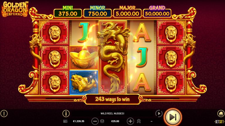 Gameplay of Golden Dragon Inferno from Betsoft.