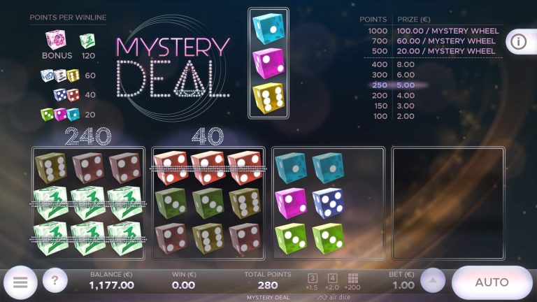 Gameplay of Mystery Deal from Air Dice.