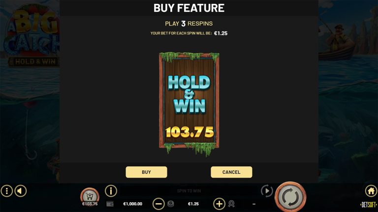 Scoring a bonus in A Big Catch from BetSoft.