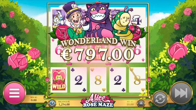 Scoring a win in Alice in the Rose Maze from Air Dice.