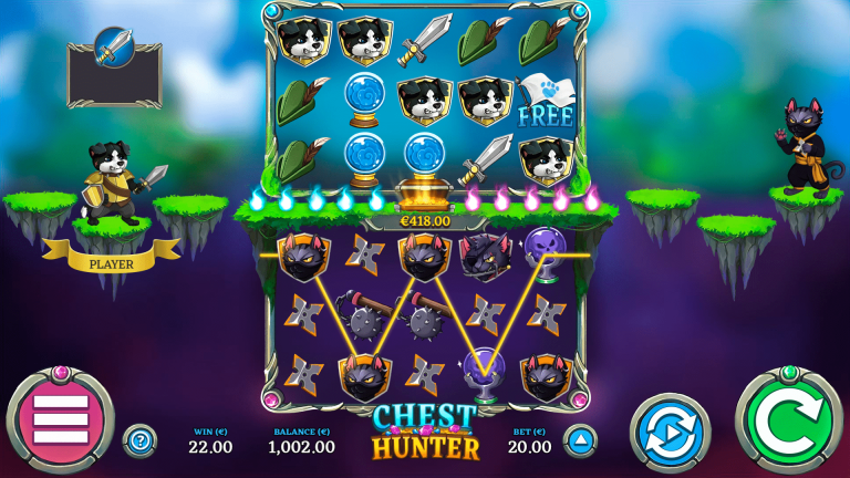 Gameplay of Chest Hunter Dice from Air Dice.