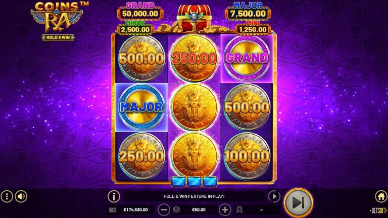 Gameplay Coins of Ra from BetSoft.