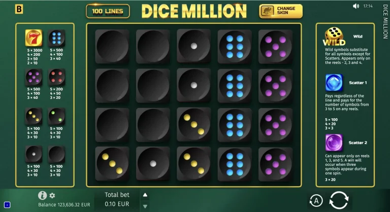 Gameplay of Dice Million from BGaming.