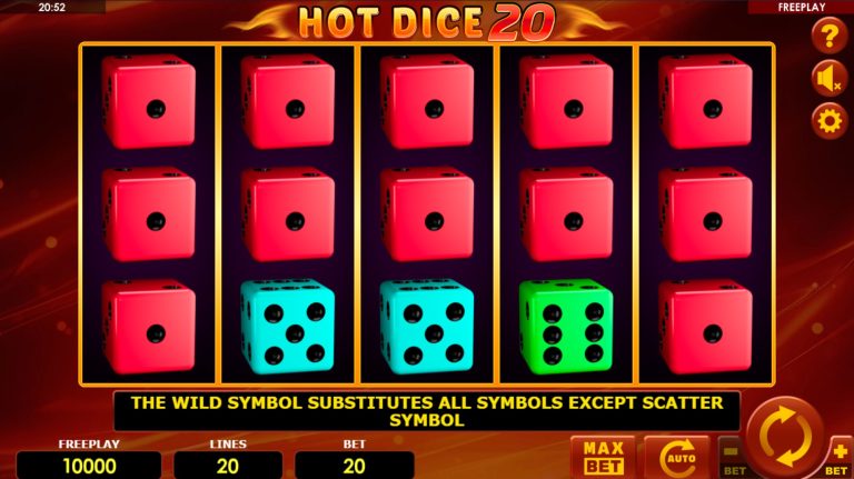 Gameplay of Hot Dice 20 from Amatic.