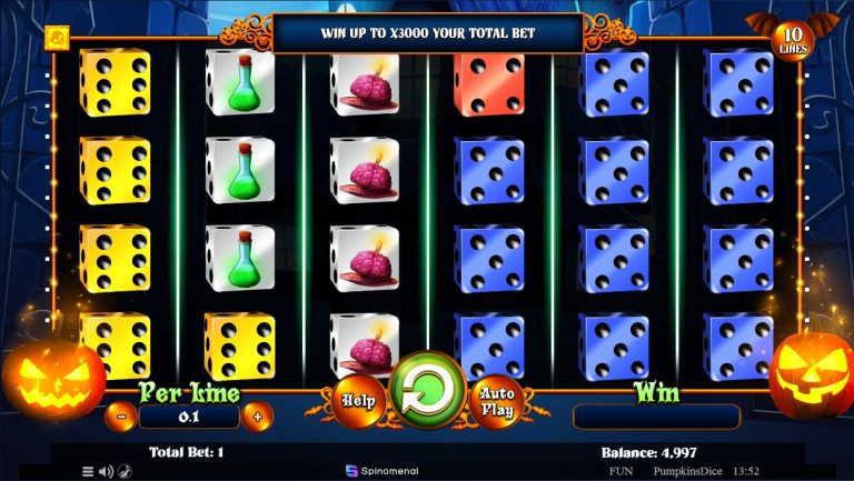 Gameplay of Pumpkin's Dice from Spinomenal.