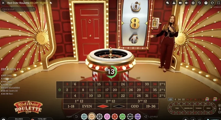 Gameplay of Red Door Roulette from Evolution.