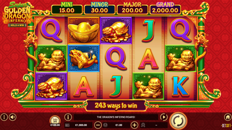 Gameplay of Super Golden Dragon Inferno from Betsoft.