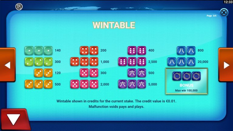 Wintable in Tornado Dice from Air Dice.