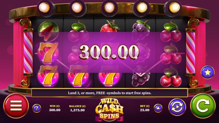 Scoring a win in Wild Cash Spins Dice from Air Dice.